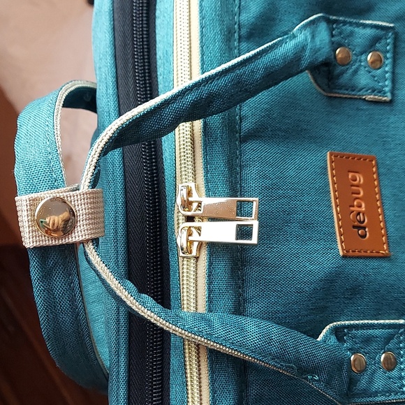 •DEBUG Baby Diaper Bag Backpack Green Changing Station Large Capacity Waterproof - Picture 9 of 14